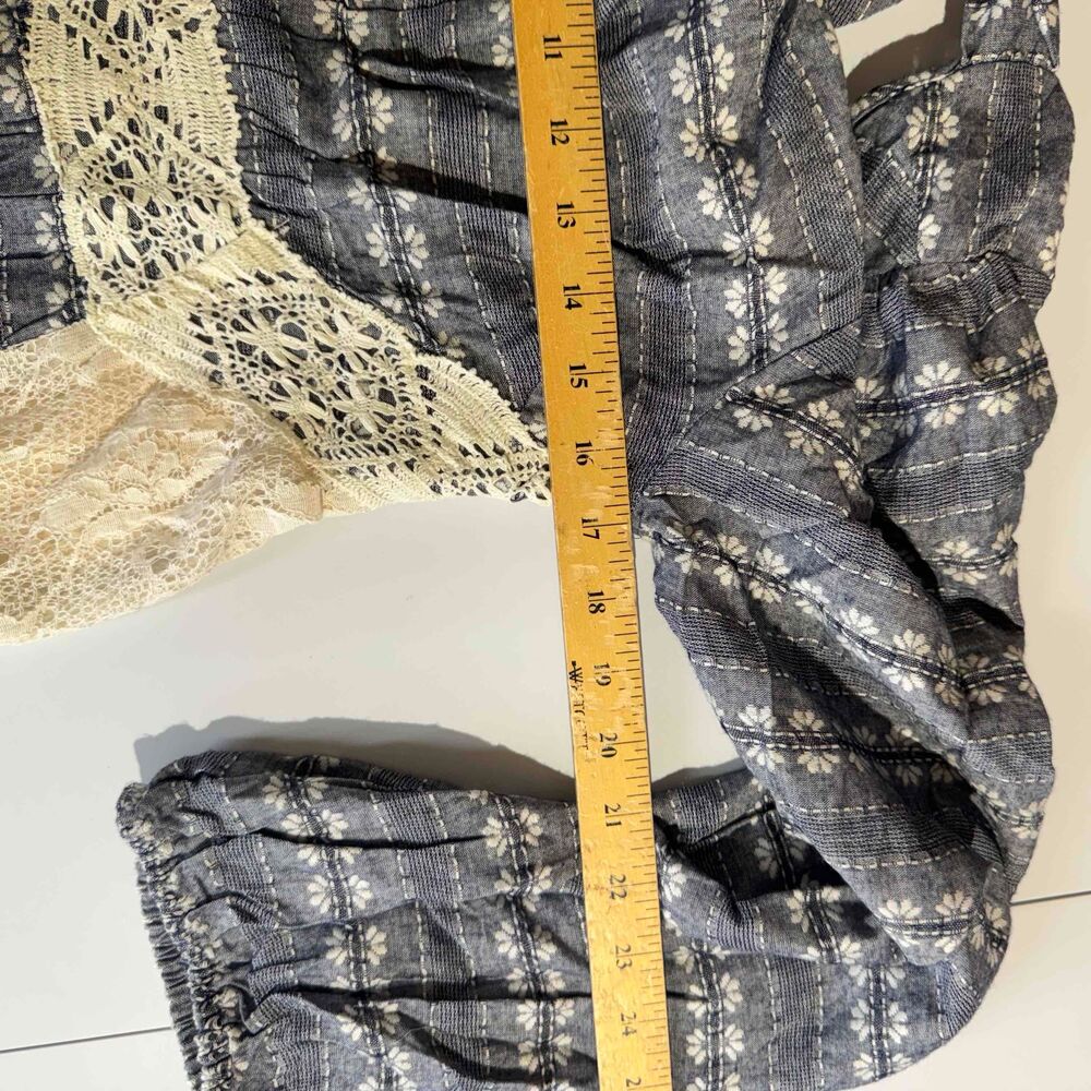 Ryu Anthropologie Peasant Dress Lace Detail Spring Cottagecore Tie Back Medium - Picture 14 of 15